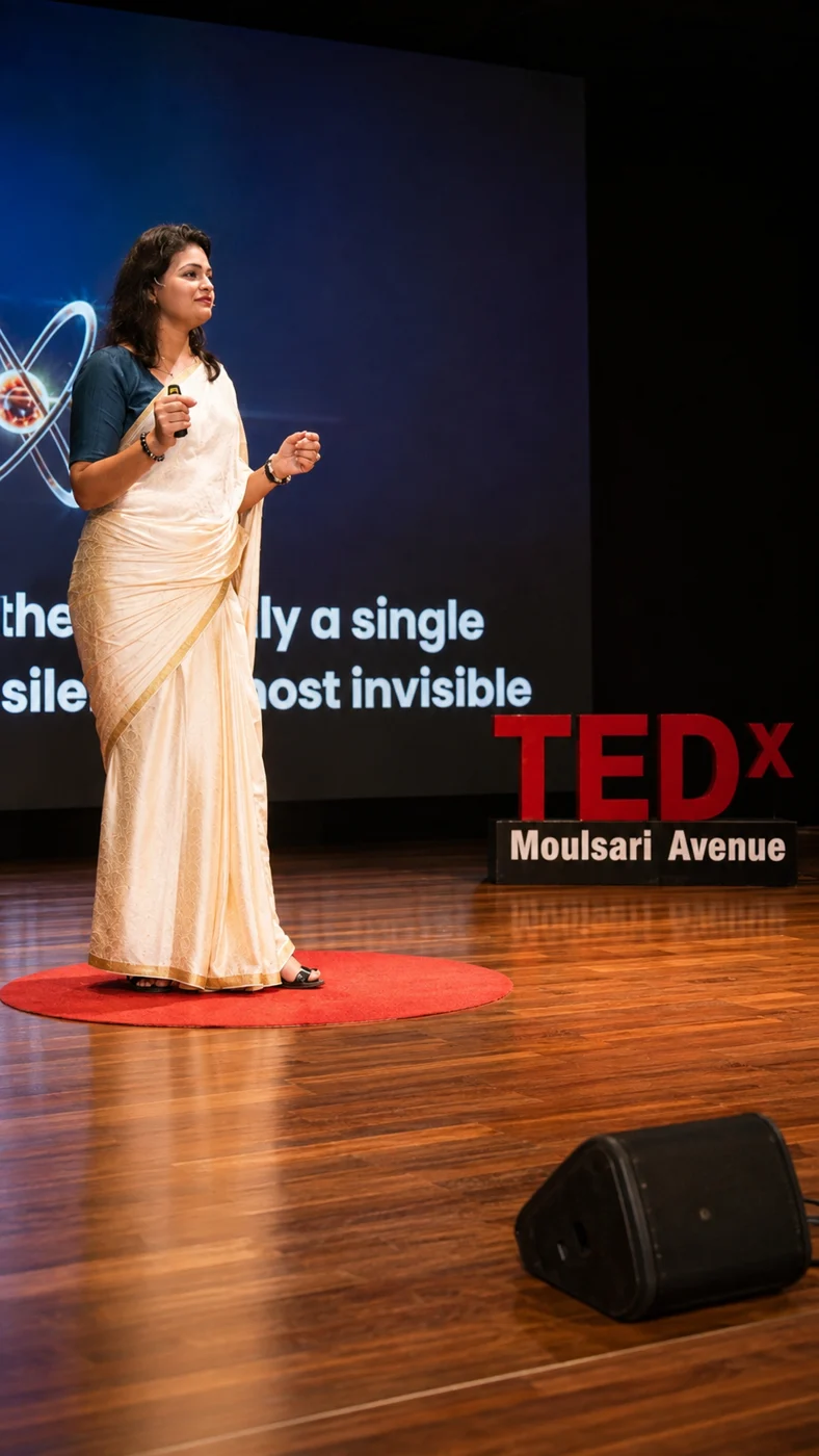 Anu Taksali speaking at TEDx Moulsari Avenue
